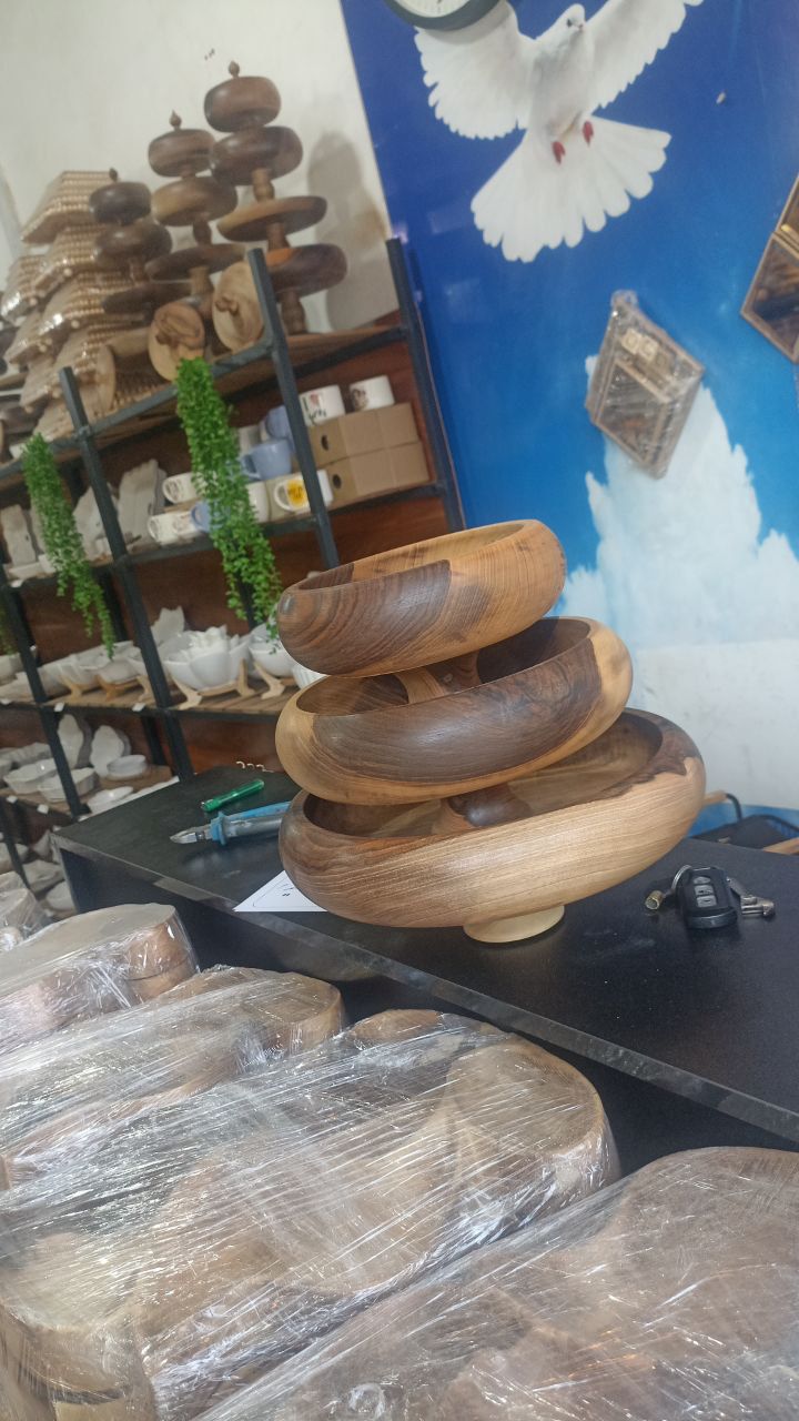 سه تیکه پایه چوبی جنس گردو